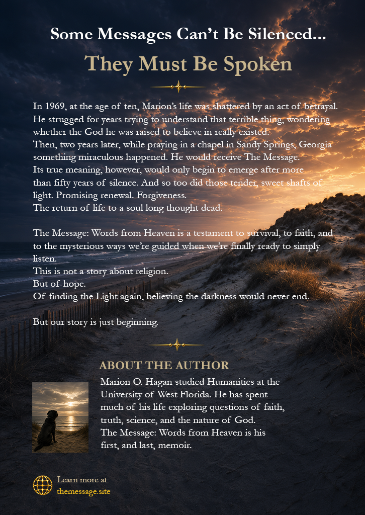 Back cover for THe Message: Words from Heaven by Marion O. Hagan